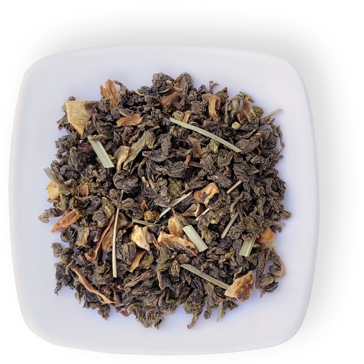O chá Oolong Mountain High é um blend de chá Oolong que traz o frescor e equilbrio do sabor cítrico do hibisco, capim limão, laraja-doce e limão na sua composição 
